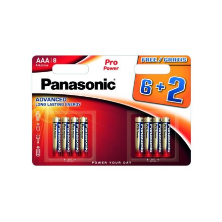 PANASONIC AAA/mikro szuper tartós alkáli elem 1,5 V (8 db)