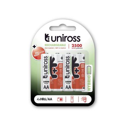 UNIROSS AA/ceruza akkumulátor 1,2 V 2500 mAh (4 db)