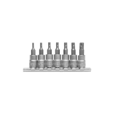 YATO Bit dugókulcs készlet 7 részes lyukas 5-ágú Torx 1/4" T10-T40 CrV