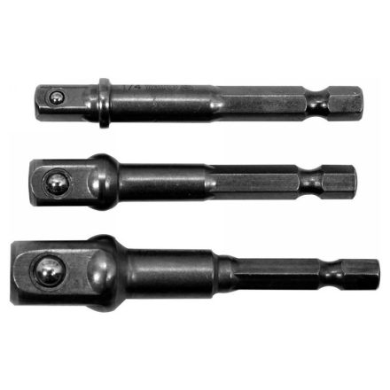 YATO Dugókulcs adapter készlet 3 részes 1/4" Hex -> 1/4", 3/8", 1/2" négyszög