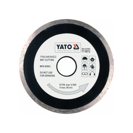 YATO Gyémánt vágókorong 115 x 2,1 x 5,3 x 22,2 mm folytonos