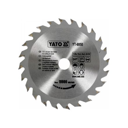 YATO Fűrésztárcsa fához 130 x 16 x 2,0 mm / 24T