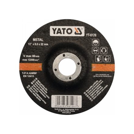 YATO Tisztítókorong fémre 125 x 8,0 x 22,2 mm